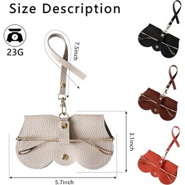 Soft Leather Sunglasses Bag, Portable Leather Glasses Case Holder Sunglasses Pouch, glasses Organizer Bag (grey)