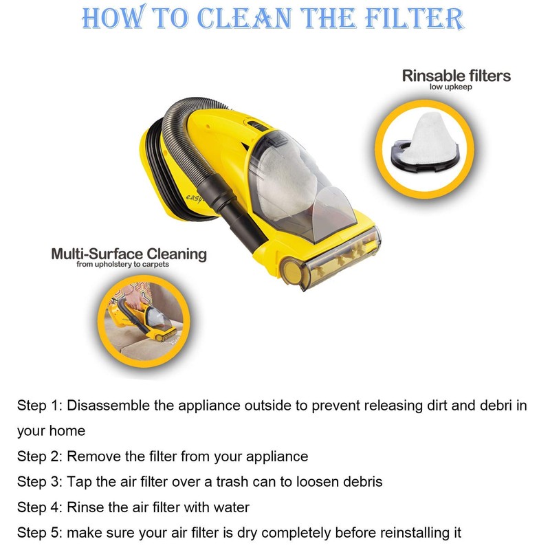 Wadoy Replacement Filters Compatible with Eureka Easy Clean, Quick Up