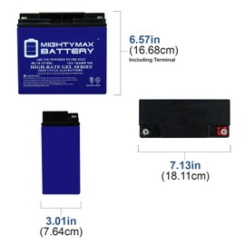 ML18-12GEL - 12 Volt 18 AH Rechargeable Gel Type SLA Battery - Mighty Max Battery Brand Product