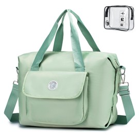 SPAHER Foldable Travel Duffle Bag Cabin Bag 40x30x20 Wizzair Tui Airways Carry-on Hand Luggage Small Under-seat Cabin Bag Waterproof Lightweight Holdall Suitcase Handbag 25L Green