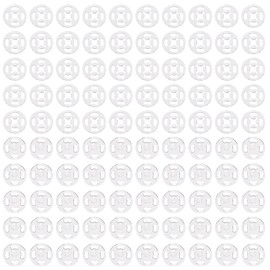 Tupalizy Plastic Invisible Sew On Snap Buttons Press Button Fasteners for Clothing Hat Lace Shirts Dress Fabric Hair Accessories Replace Button Sewing Craft, 100 Sets (Clear, 12.5mm)