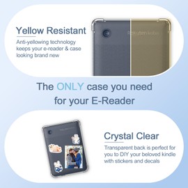 Caweet Clear Case for Kobo Clara Colour/BW 6 Inch 2024 Release, Ultra Soft Flexible Transparent TPU Skin Bumper Back Cover Shell, Clear