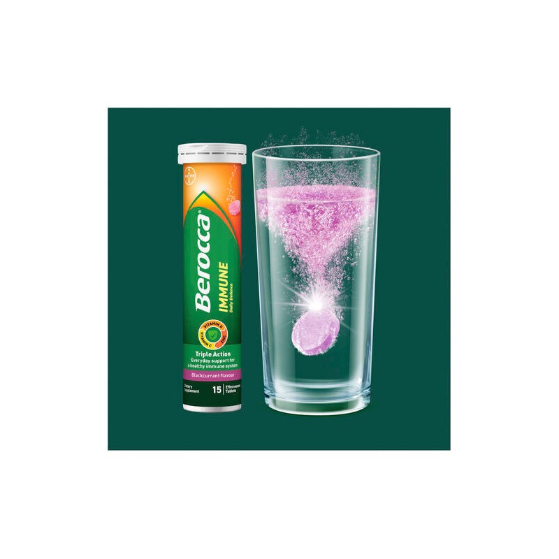 Berocca Immune Daily Defence Vitamin C, D and Zinc, Blackcurrant