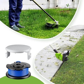 String Trimmer Replacement Spool,Nylon Trimmer Lines and Cover Replacement | Heat-Resistant Quick-Load Accessory for Cordless Electric Trimmers Brush Cutters Grass Wacker String Edging Trimming