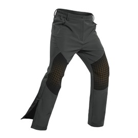 Moosehill Mens-Snow-Ski-Pants-Fleece-Lined-Pants Waterproof Winter Snowboard Softshell Pant Insulated Zipper Bottom Leg for Hiking Outdoor Work(Dark Grey,40)