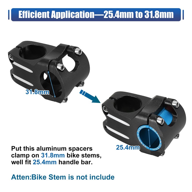 X AUTOHAUX 2 Pair Bike Handlebar Shim 25.4 to 31.8mm