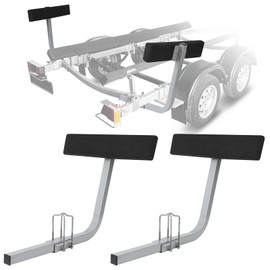Boat Trailer Guide, 2 Foot Bunk Boards Kit, 20" Inch Carpeted Guide On Tilting Side Bunks for High Beam, Box, C-Channel Trailers with Mounting Frames and Hardware