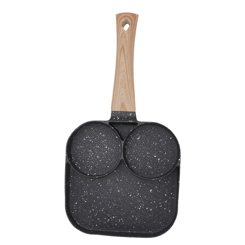 3 in 1 Breakfast Pan Prevents Stick Heat Resistant Divided