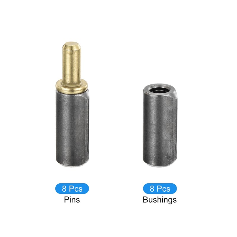 sourcing map 8Pcs Weld on Barrel Hinges, 3-1/8" x 10/16"