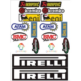 Stickers Moto Sponsor 18 Pz Sticker Motocross Graphics Bike MTB Computer Scooter Kit Modeling Glossy Vinyl Famous Brands Pack