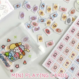 BDEPSTR Set of 2 Playing Cards, Mini Playing Cards, 54 Cards, Travel Game, Miniature Poker Game, Home Decoration, Toy Table Games, Home Games