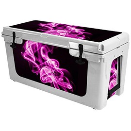 MightySkins (Cooler Not Included) Skin Compatible with RTIC 65 Cooler (2017 Model) - Pink Flames | Protective, Durable, and Unique Vinyl Decal wrap Cover | Easy to Apply | Made in The USA
