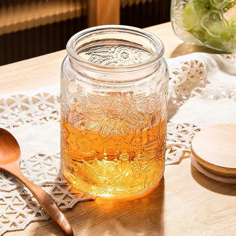 ANSQU Vintage Glass Jars Set Canister Airtight Storage Jar Container