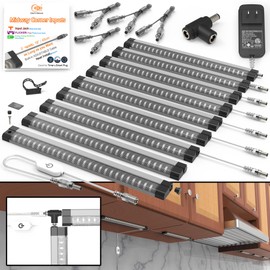 EBD LED Under Cabinet Lights Hardwired Built-in Adjustable Cable Midway Input Under Counter Lights for Kitchen Sink Light 9 Pcs 4050 Lm 6500K Super-Bright for Closet Shelves Shelf Locker & Bookcase