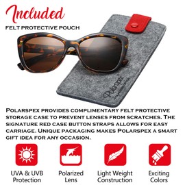 PolarSpex - anteojos de sol de ojo de gato para mujer, modernas y polarizadas, de gran tamaño, tonos de moda para mujer, café Tortuga | café Polarizado, Talla única
