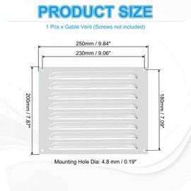 PATIKIL 8x10 Inch Aluminum Vent Cover, Screen Air Grille Ventilation Cover HVAC Louvered Grill Built-in Mesh for Home Kitchen Fireplace Bathroom Wall Ceiling, Silver