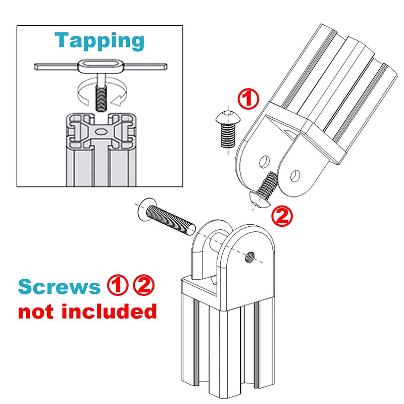 OTTFF 8 Pack Black Pivot Joint for 2020 Aluminum Profile,