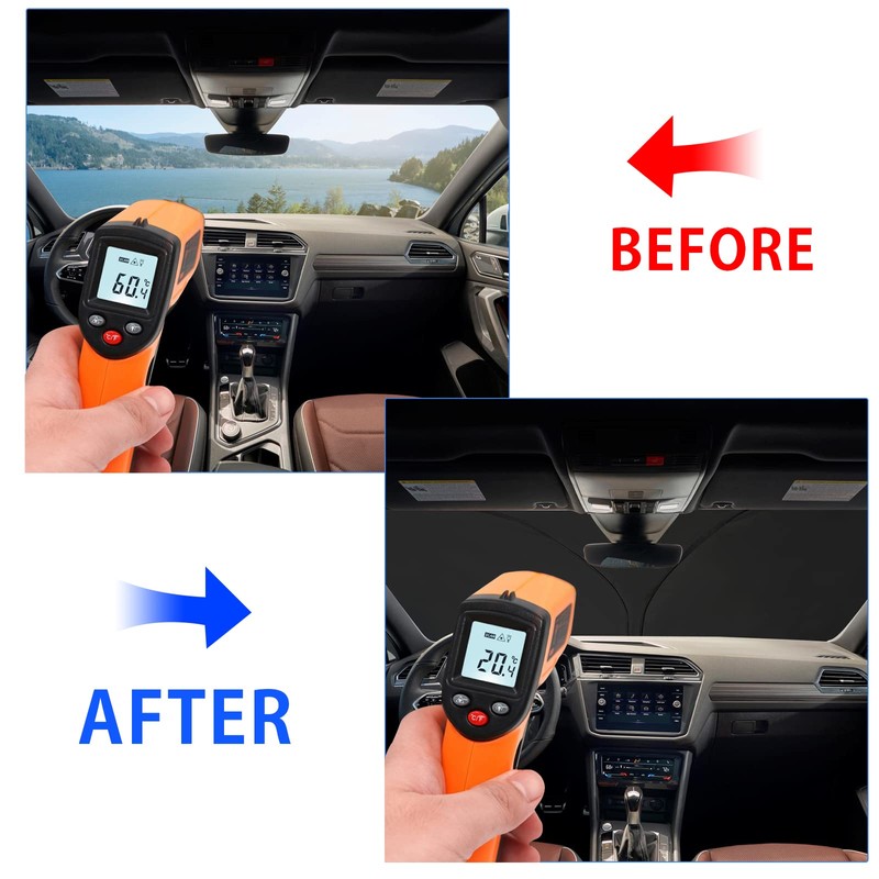 YEE PIN Parasol Car Compatible with Skoda Karoq 2017-2023, Foldable