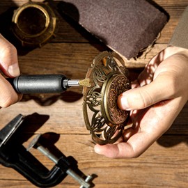 Giantree Pack of 10 Wire Brushes, 3 mm Wire Brush for Drills Small Wire Brushes Brass Brush Polishing Cleaning Rotary Tool Steel Wire Brush for Cleaning Rust Corrosion Dirt Paint