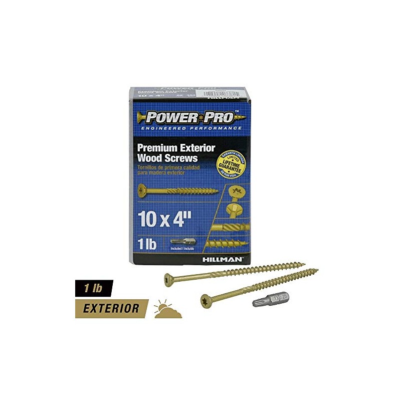 Power Pro - Tornillos de madera exteriores de primera calidad,