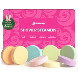 SEONNIX Shower Steamers Aromatherapy, 8 Pack Shower Bombs for Relaxation and Stress Relief, Natural Essential Oils Spa Gift Set for Women, Birthday Gifts, Self Care & Home Spa Experience