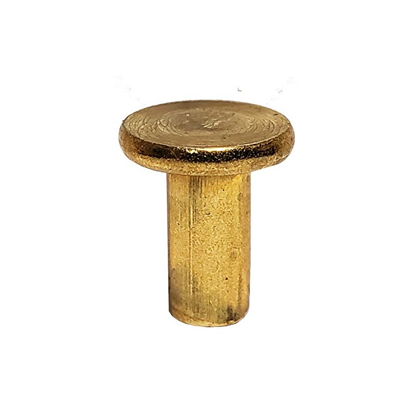 3/16" Dia. X 3/8" Length - Brass Solid Rivet, Flat