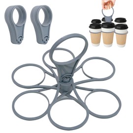 Fahibin Pack of 2 Collapsible Drink Holders, Cup Holder, Cup Holder for Drinks, Cup Carrier, Coffee Carrier, Super Carry Drink Holder for 6 Cups