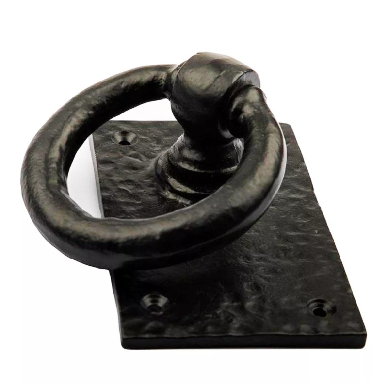 Ebros Gift Cast Iron Rustic Deluxe Oxford Ring Swivel Door