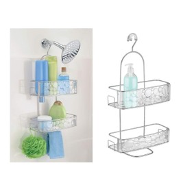 iDesign Rain Bath SHWR Caddy, Standard, Clear/Silver