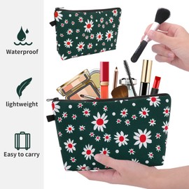 Sibba Mini Makeup Bag Sunflower Travel Size Toiletries Make Up Cosmetic Beauty Case Small Bags Storage Organizer Pouch Purse Cute Toiletry Kit for Women