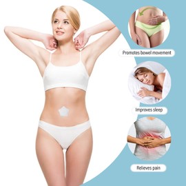 Viiotu 50pcs Castor Oil Patches + 50 Cotton Cores, Breathable Non-Woven for Women, Portable Multi-Layer Anti-Leak Strong Adhesion Castor Oil Pack, 7cm/2.75in