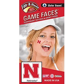 Nebraska – Water Based Temporary Spirit Tattoos – 4-Piece – Scarlet Logo