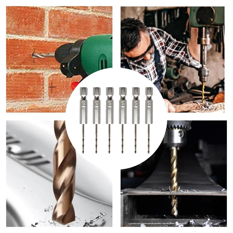DEFIYEAR 6PCS Hex Shank Drill Bit Set - 1.5mm Drill