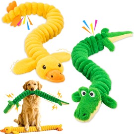 LECHONG 2-Pack 40” Extra-Long Squeaky Dog Toys for Large Dogs, Soft Chew Plush Stuffed Animal Dogs Toy, Interactive Tug-of-War Dog Toys for All Dogs to Keep Them Busy