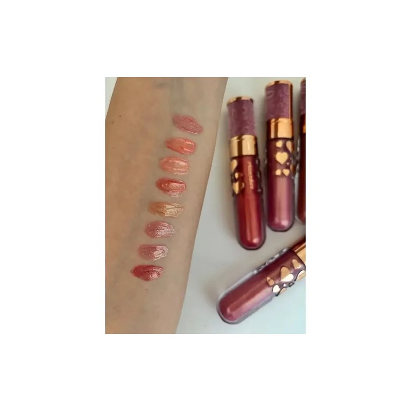 Caja De 24 Gloss Labios Brillantes Con Color Hidratantes