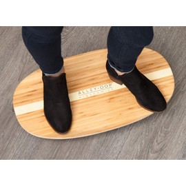 ALLEYOOP WOOD ROCKER BOARD • Unique 360° Omni-directional Rocking Movement • Ergonomically Engineered For Stability At Your Standing Desk, Medium, Bamboo