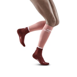 CEP The Run Socks 4.0, Tall, Rose/Dark Red, Women, III