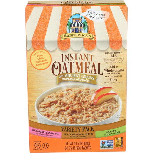 Bakery On Main, Oatmeal Instant Variety, 1.75 Ounce, 6 Pack