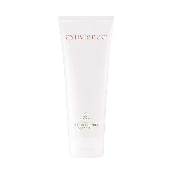 EXUVIANCE Pore Clarifying Facial Cleanser with Salicylic, Mandelic and Polyhydroxy Acids, + Tea Tree Oil for Acne-Prone Skin, Soap-Free, 7.2 fl. oz.