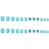 Blue Press on Nails Short Square Beach Nails Fake Nails