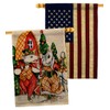 Holiday Mouses Burlap House Flag - Pack Winter Christmas Santa
