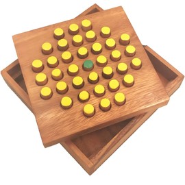 Solitaire Hexagon 37 Pegs - Strategy Wooden Game