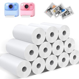 Mgaolo 12 Rolls Kids Instant Camera Print Refill Paper- Photo Printer Thermal Paper Rolls