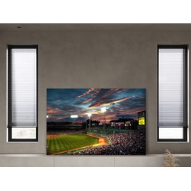 Yatsen Bridge Sports Court Prints Canvas Wall Art Modern Landscape Painting Artwork Picture for Living Room Office Home Decor House Warming Present Stretched Framed Ready to Hang (44" W x 28" H)