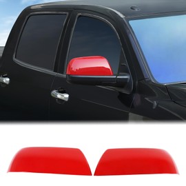 Car Rear View Mirror Cover Cap Trim Cover Compatible with Toyota Tundra 2007-2021 Crew Max Sequoia 2008-2020 Door Side Rearview Mirror Protector Cap ABS Exterior Accessories, Fit Without Turn Signals