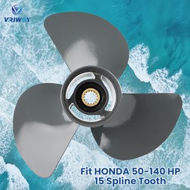 VRIWOY 13 1/2×15 13 1/4×17 14×11 OEM Upgrade Aluminum Outboard Motor Boat Propeller fit Honda Engines 60-130HP,15 Spline Tooth RH 60HP 75HP 90HP 115HP 130HP (14×11 OEM,58130-ZW1-011AH)