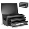 WORKPRO 15 Inch Metal Tool Box with 2 Drawers &