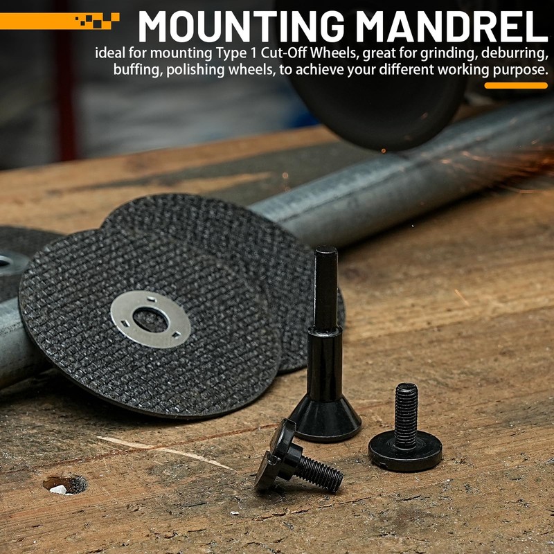 Junchamp Cut-Off Wheel Mounting Mandrel Holder 3/8" & 1/4" Arbor