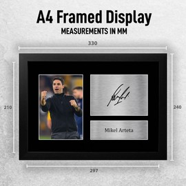 HWC Trading FR A4 Mikel Arteta Gifts Printed Signed Autograph Picture for Football Fans and Supporters - A4 Framed