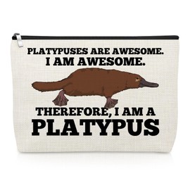 Gevody Platypus Gifts for Women Makeup Bag Inspirational Gifts for Friend Platypus Lover Cosmetic Bag Christmas Birthday Present for Animal Lover Daughter Sister Niece Coworker Travel Cosmetic Pouch